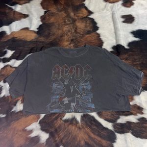 large grey acdc cropped shirt